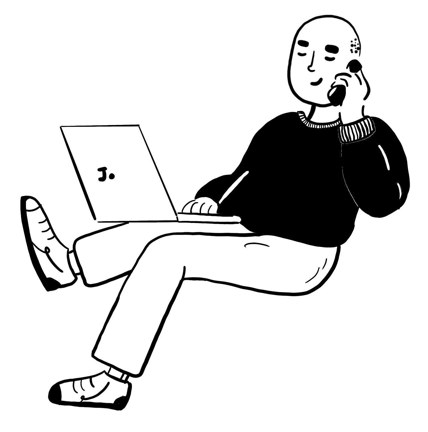 Hand-drawn portrait of Mark, Co-Founder